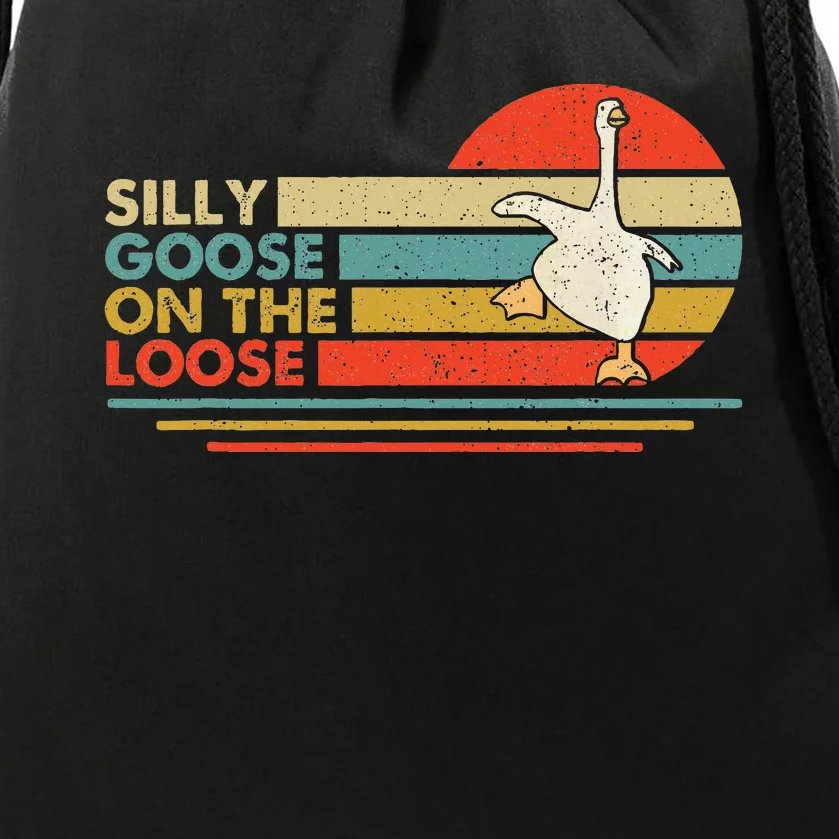 Silly Goose On The Loose Funny Silly Goose Honk University Drawstring Bag