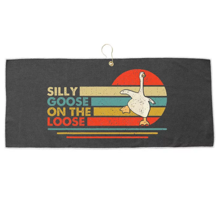 Silly Goose On The Loose Funny Silly Goose Honk University Large Microfiber Waffle Golf Towel