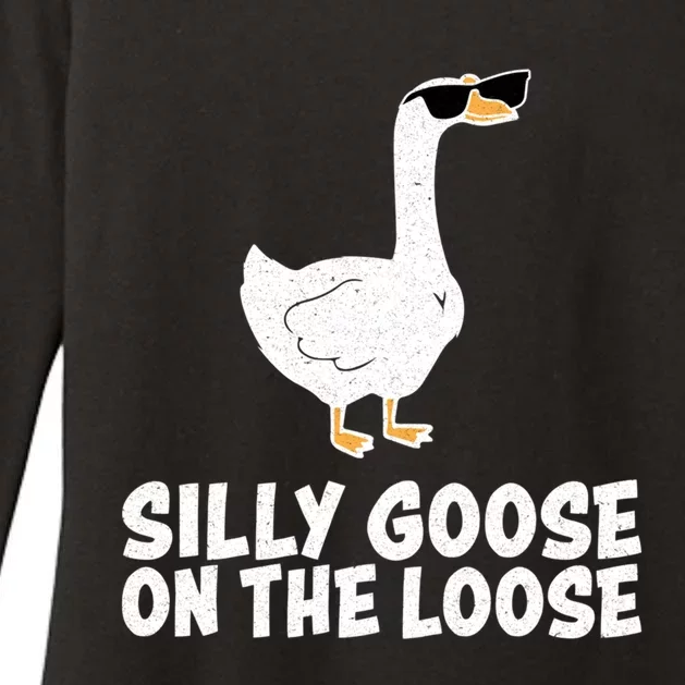 Silly Goose On The Loose Womens CVC Long Sleeve Shirt