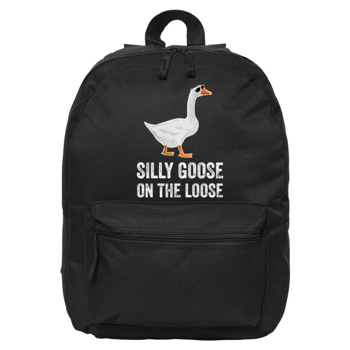 Silly Goose On The Loose Funny Goose 16 in Basic Backpack