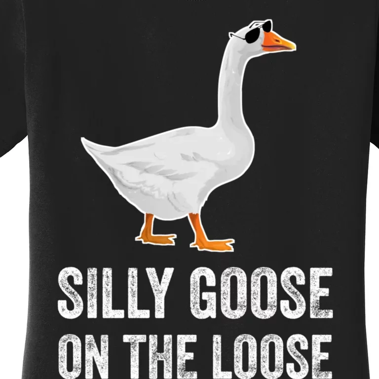 Silly Goose On The Loose Funny Goose Women's T-Shirt