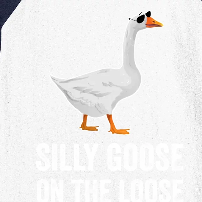 Silly Goose On The Loose Funny Goose Baseball Sleeve Shirt