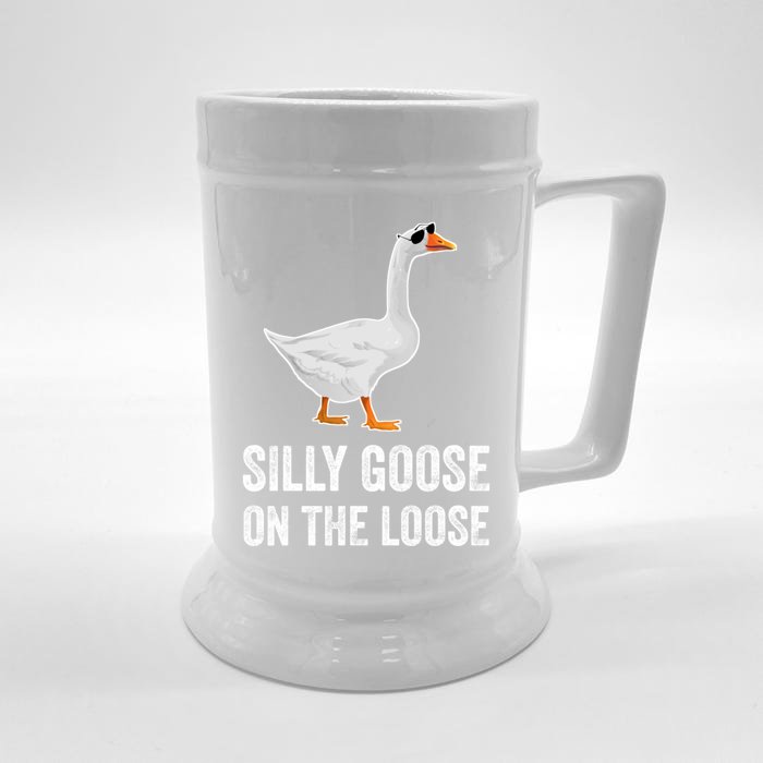 Silly Goose On The Loose Funny Goose Front & Back Beer Stein