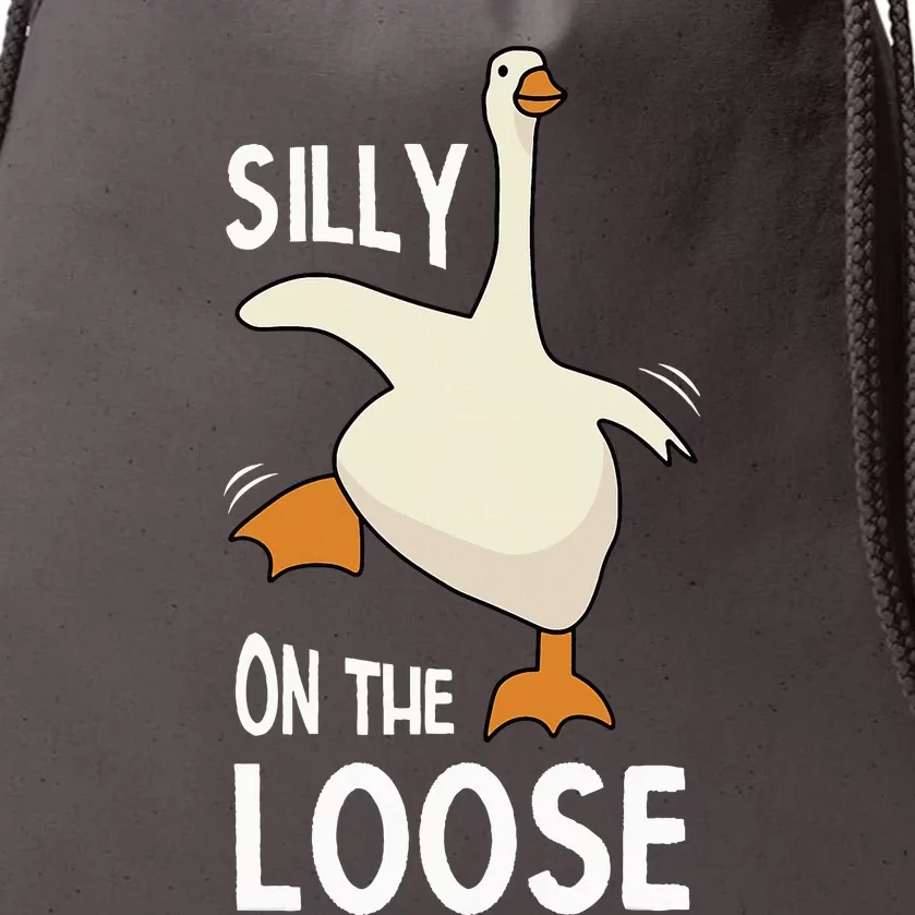 Silly Goose On The Loose Drawstring Bag