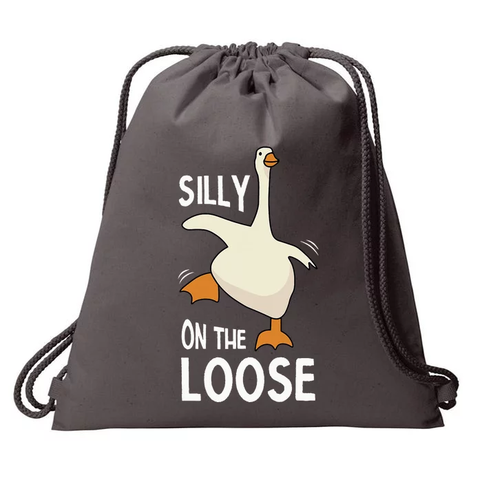 Silly Goose On The Loose Drawstring Bag