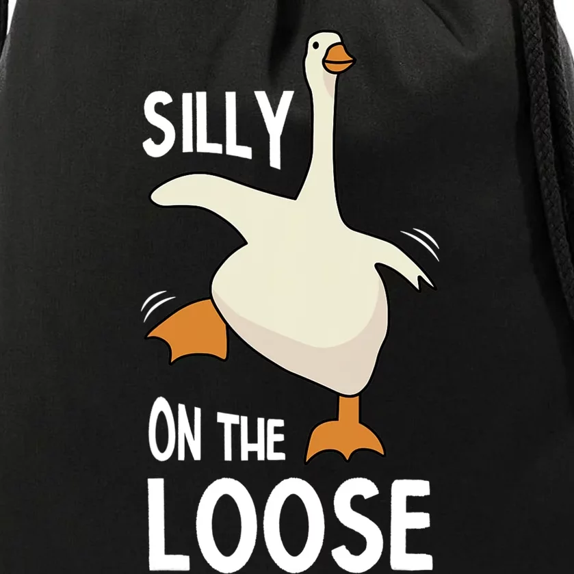 Silly Goose On The Loose Drawstring Bag