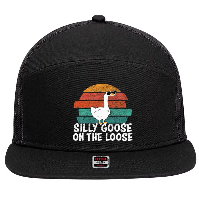 Silly Goose On The Loose 7 Panel Mesh Trucker Snapback Hat