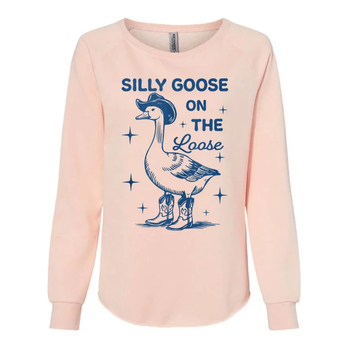 Silly Goose On The Loose Womens California Wash Sweatshirt