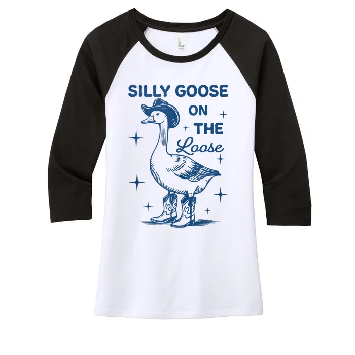 Silly Goose On The Loose Women's Tri-Blend 3/4-Sleeve Raglan Shirt