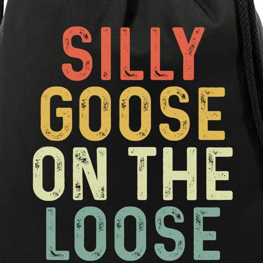 Silly Goose On The Loose Retro Drawstring Bag