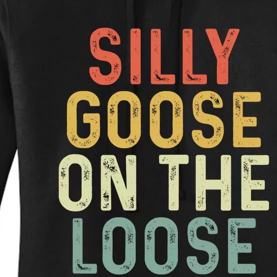 Silly Goose On The Loose Retro Women's Pullover Hoodie