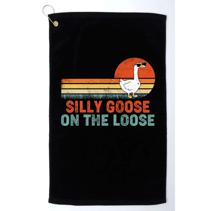 Silly Goose On The Loose Funny Saying Gift Platinum Collection Golf Towel