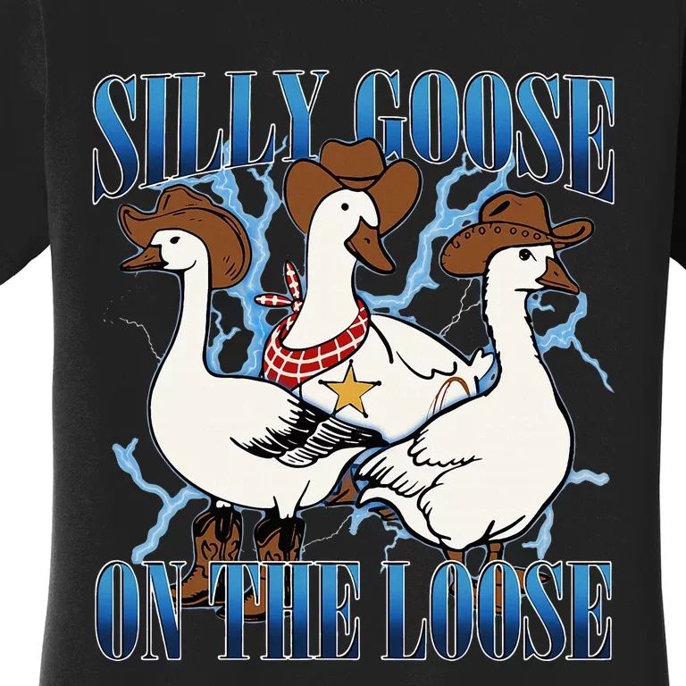 Silly Goose On The Loose Retro Groovy Silly Goose Club Women's T-Shirt