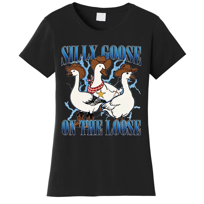 Silly Goose On The Loose Retro Groovy Silly Goose Club Women's T-Shirt