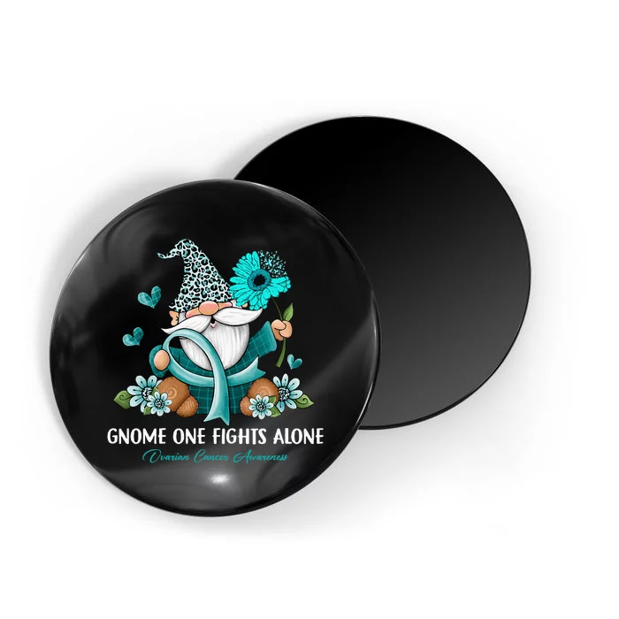 Sunflower Gnome One Fights Alone Ovarian Cancer Awareness Magnet