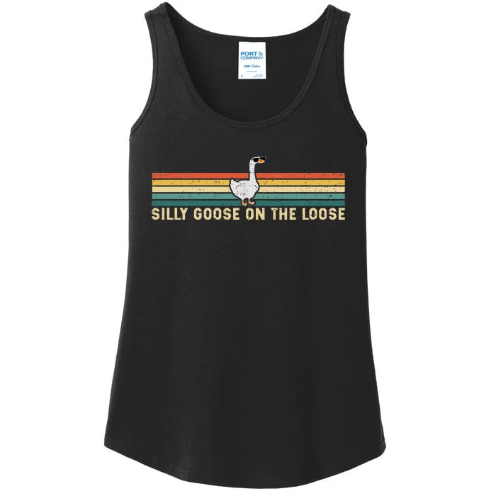 Silly Goose On The Loose Funny Silly Goose University Ladies Essential Tank