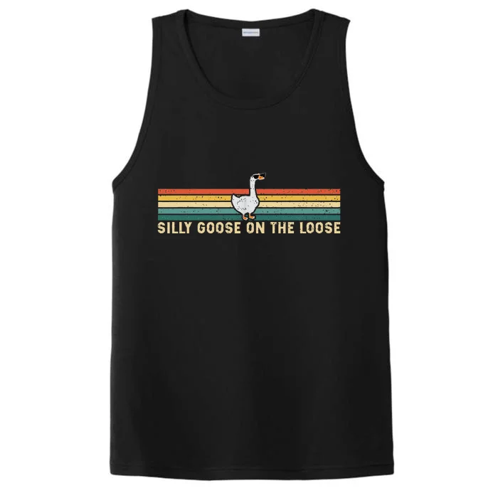 Silly Goose On The Loose Funny Silly Goose University Performance Tank