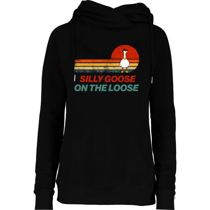 Silly Goose On The Loose Womens Funnel Neck Pullover Hood