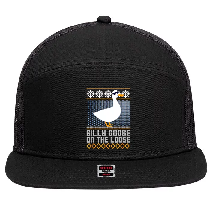 Silly Goose On The Loose Stupid And Silly Goose 7 Panel Mesh Trucker Snapback Hat