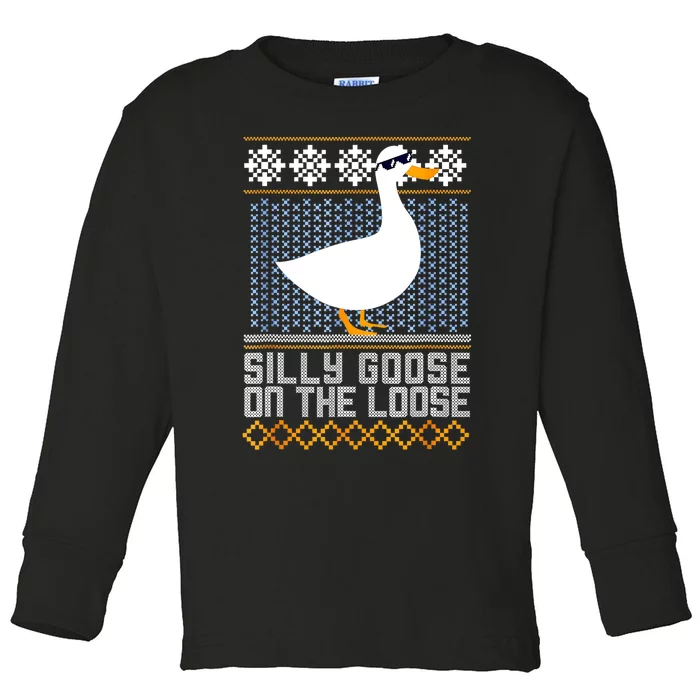 Silly Goose On The Loose Stupid And Silly Goose Toddler Long Sleeve Shirt