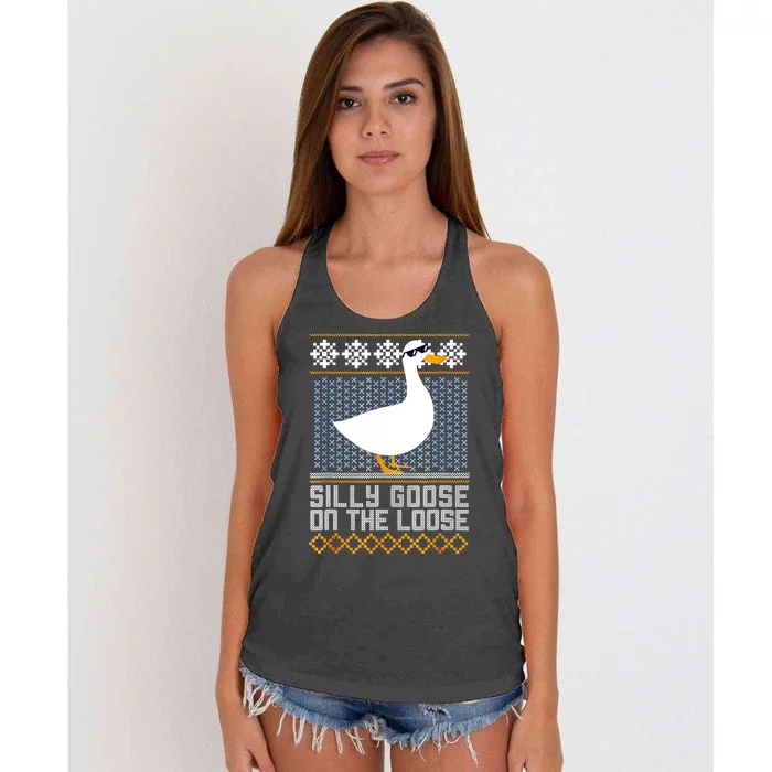 Silly Goose On The Loose Stupid And Silly Goose Women's Knotted Racerback Tank