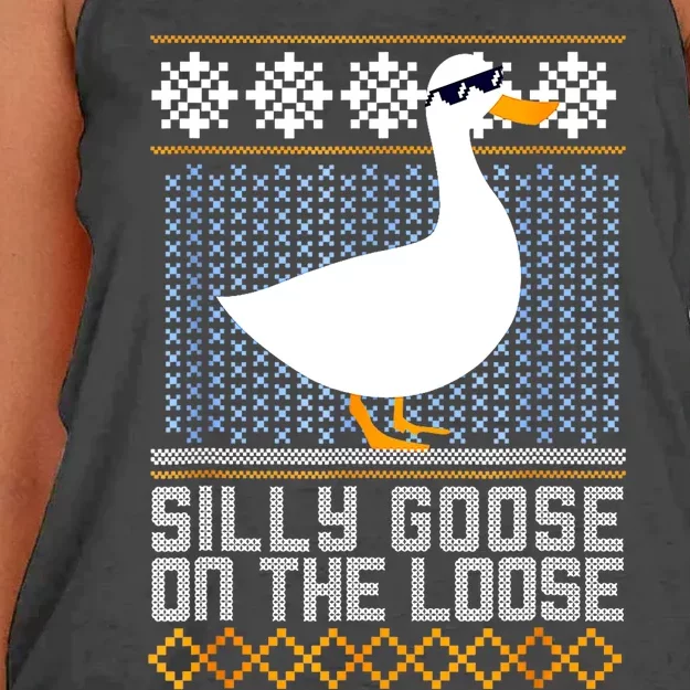 Silly Goose On The Loose Stupid And Silly Goose Women's Knotted Racerback Tank