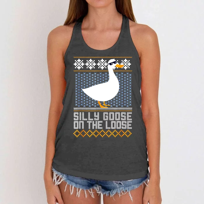 Silly Goose On The Loose Stupid And Silly Goose Women's Knotted Racerback Tank