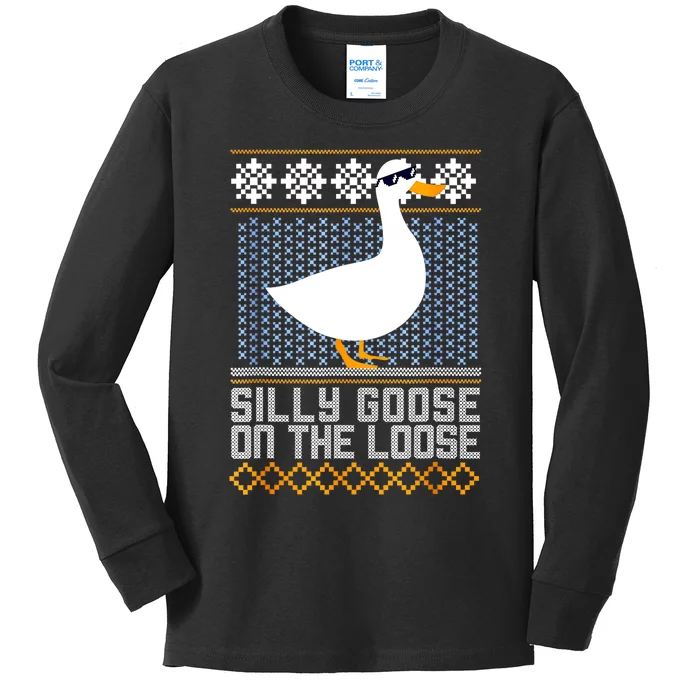 Silly Goose On The Loose Stupid And Silly Goose Kids Long Sleeve Shirt