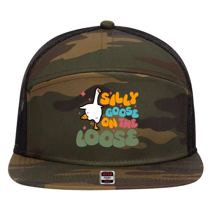 Silly Goose On The Loose Stupid And Silly Goose 7 Panel Mesh Trucker Snapback Hat