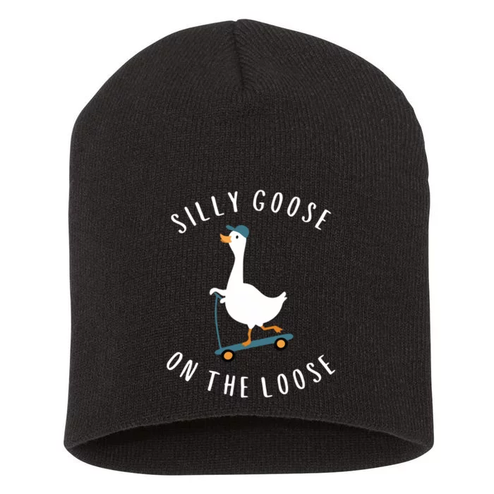 Silly Goose On The Loose Short Acrylic Beanie