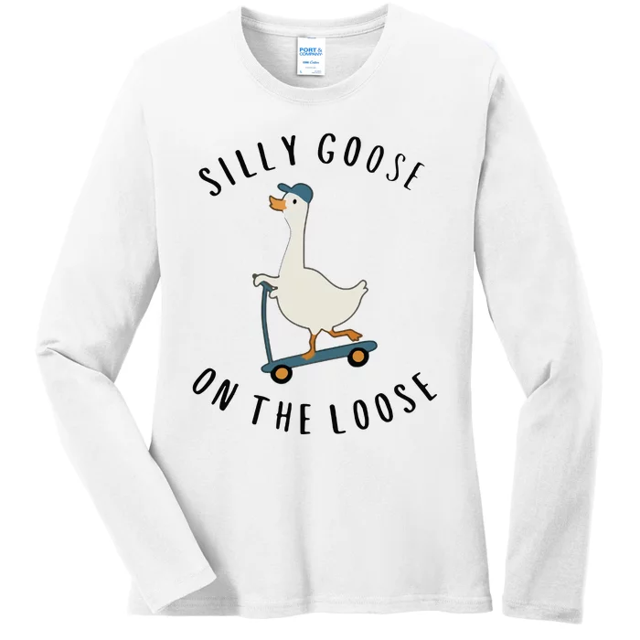 Silly Goose On The Loose Ladies Long Sleeve Shirt