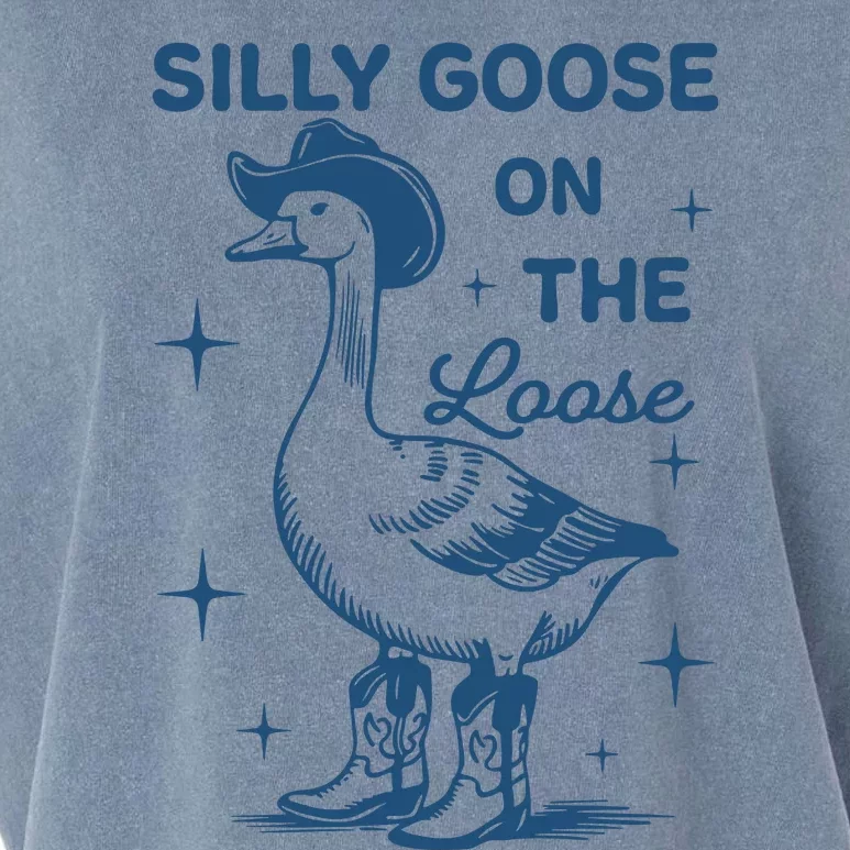 Silly Goose On The Loose Funny Cowgirl Garment-Dyed Women's Muscle Tee