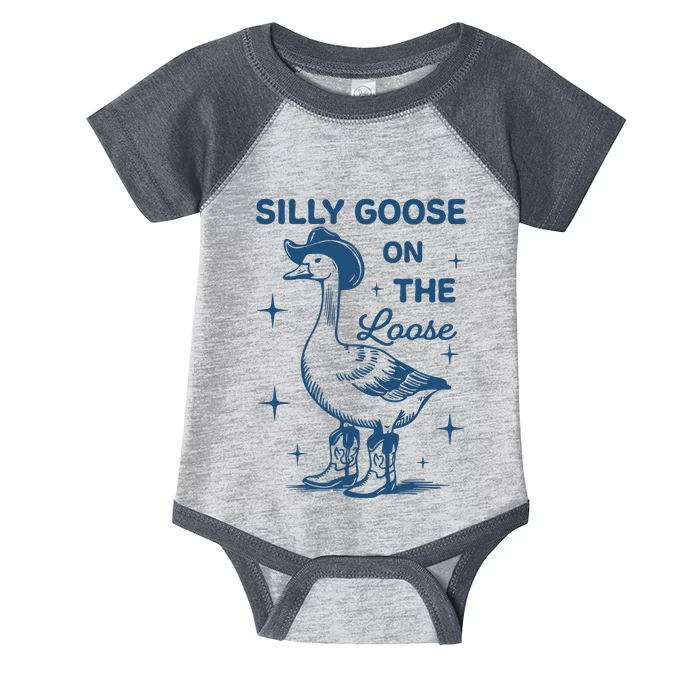 Silly Goose On The Loose Funny Cowgirl Infant Baby Jersey Bodysuit