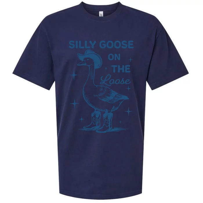 Silly Goose On The Loose Funny Cowgirl Sueded Cloud Jersey T-Shirt