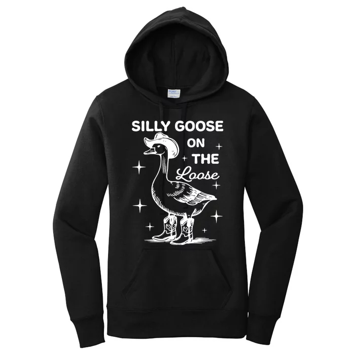 Silly Goose On The Loose Funny Cowgirl Women's Pullover Hoodie