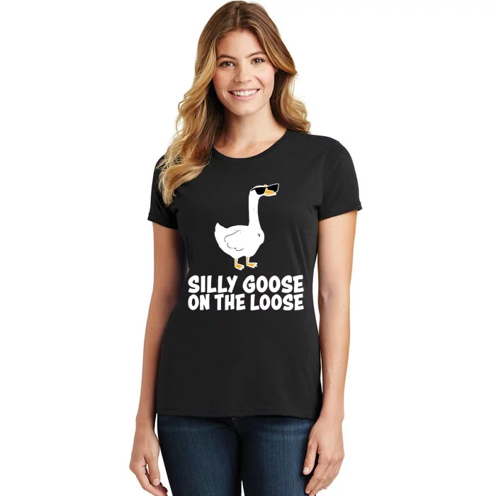 Silly Goose On The Loose Funny Meme Women's T-Shirt