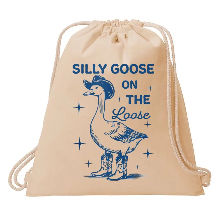 Silly Goose On The Loose Drawstring Bag