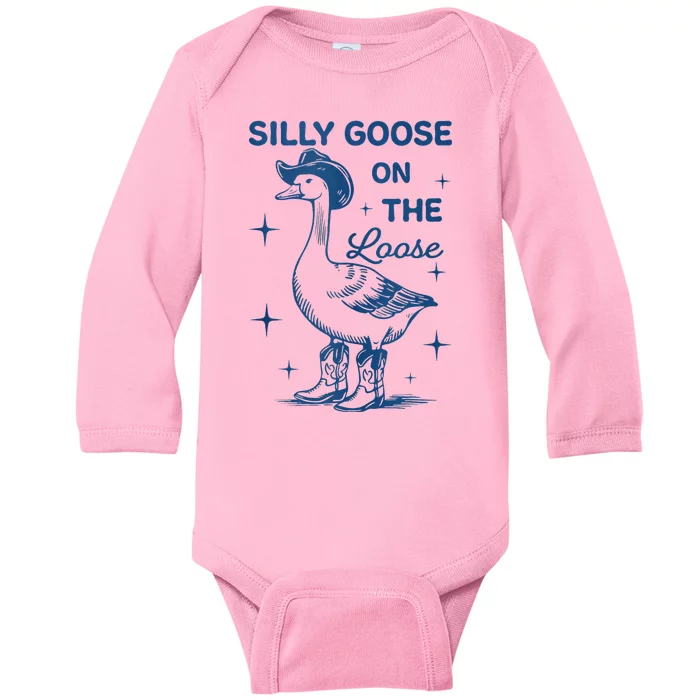 Silly Goose On The Loose Baby Long Sleeve Bodysuit