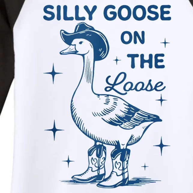 Silly Goose On The Loose Women's Tri-Blend 3/4-Sleeve Raglan Shirt