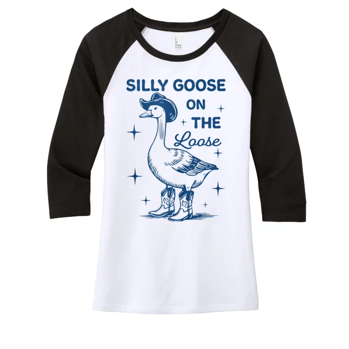 Silly Goose On The Loose Women's Tri-Blend 3/4-Sleeve Raglan Shirt