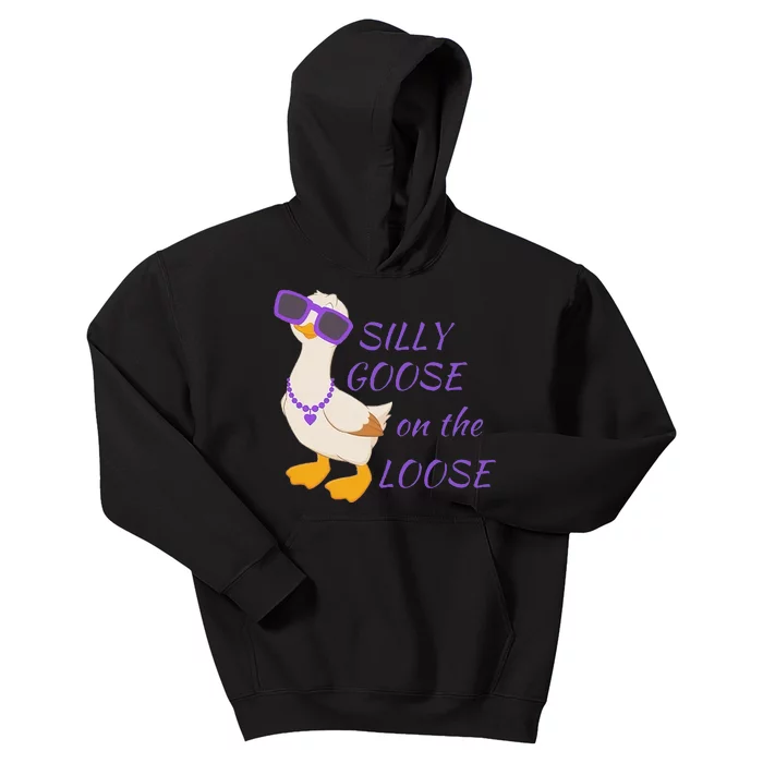 Silly Goose On The Loose Kids Hoodie