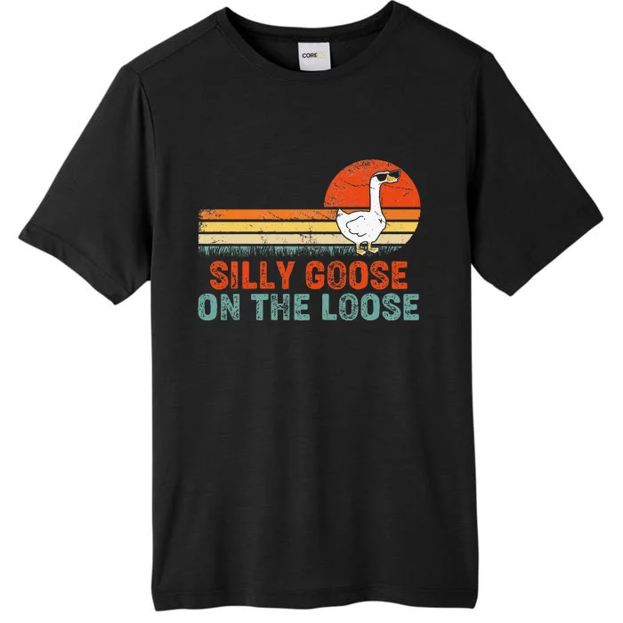 Silly Goose On The Loose Funny Vintage Silliest Goose ChromaSoft Performance T-Shirt