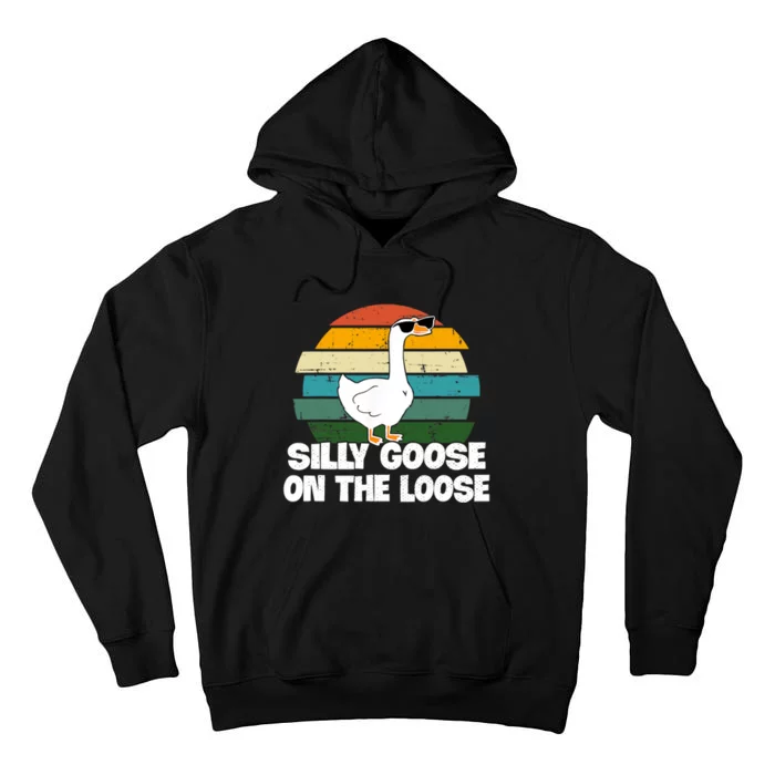 Silly Goose On The Loose Vintage Retro Sunset Tall Hoodie