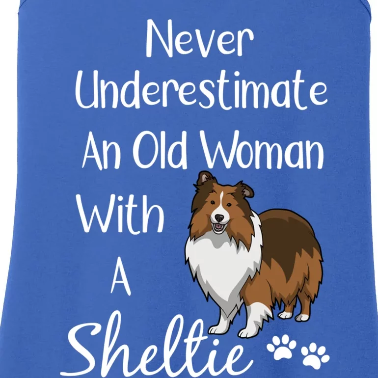 Sheltie Gift Old And Sheltie Funny Sheltie Mom Cool Gift Ladies Essential Tank