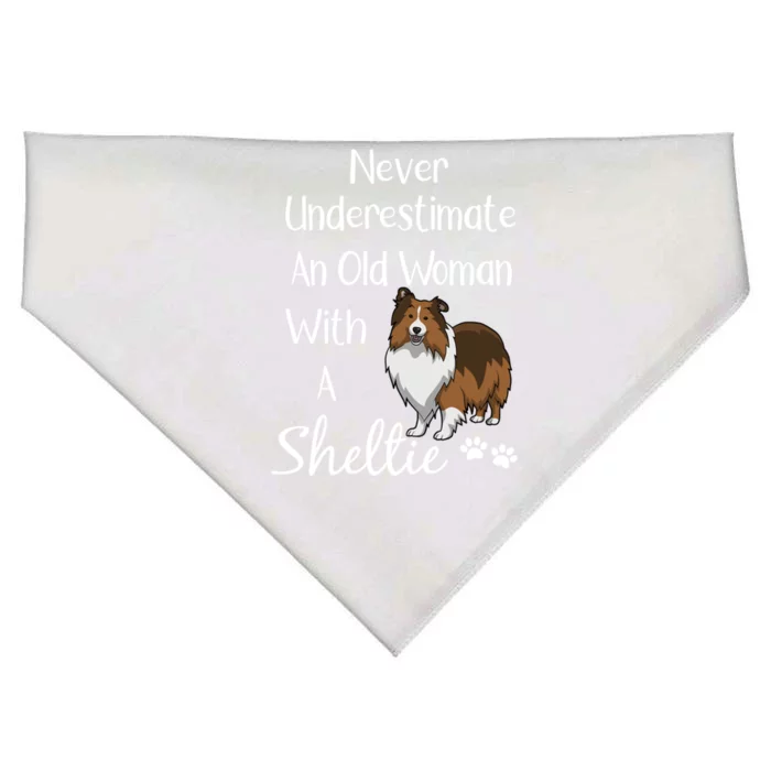 Sheltie Gift Old And Sheltie Funny Sheltie Mom Cool Gift USA-Made Doggie Bandana