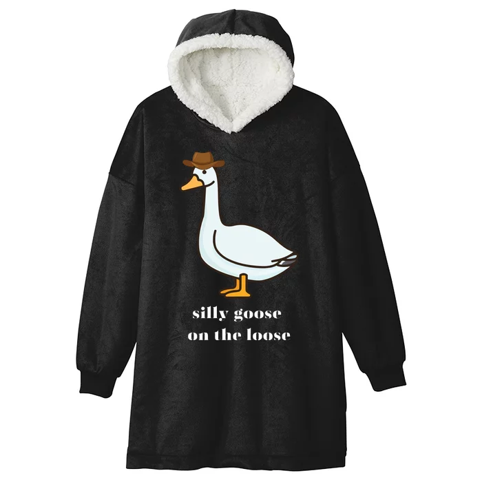 Silly Goose On The Loose Cowboy Duck Hooded Wearable Blanket