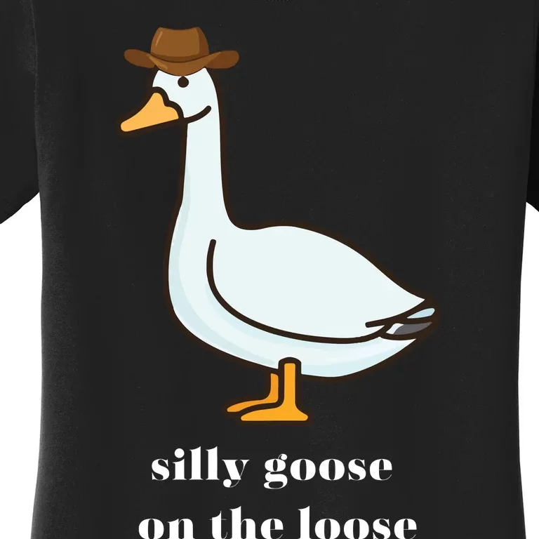 Silly Goose On The Loose Cowboy Duck Women's T-Shirt