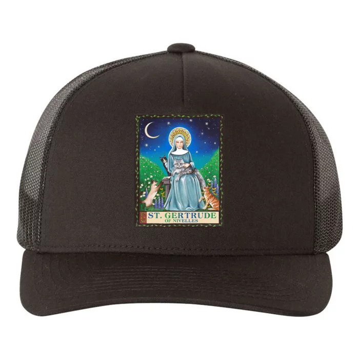 St. Gertrude Of Nivelles Patron Saint Of Cats Lovers Gifts Yupoong Adult 5-Panel Trucker Hat