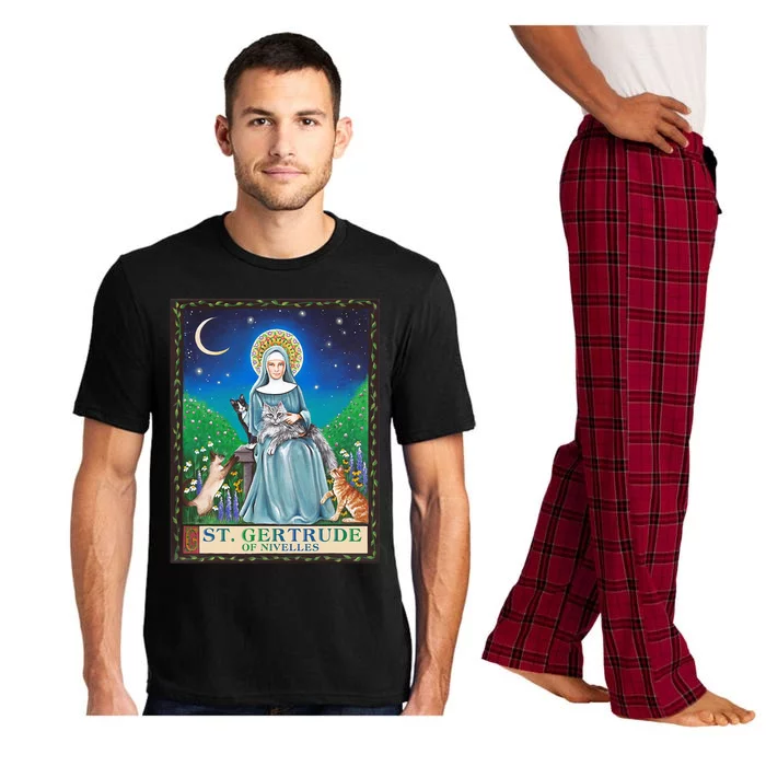 St. Gertrude Of Nivelles Patron Saint Of Cats Lovers Gifts Pajama Set