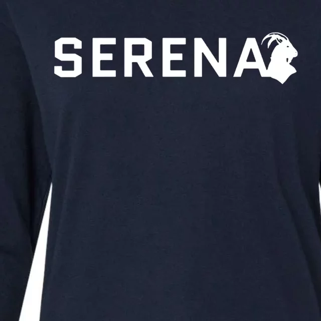 Serena Greatest Of All Time Goat Serena Williams Professional Tennis Player Womens Cotton Relaxed Long Sleeve T-Shirt